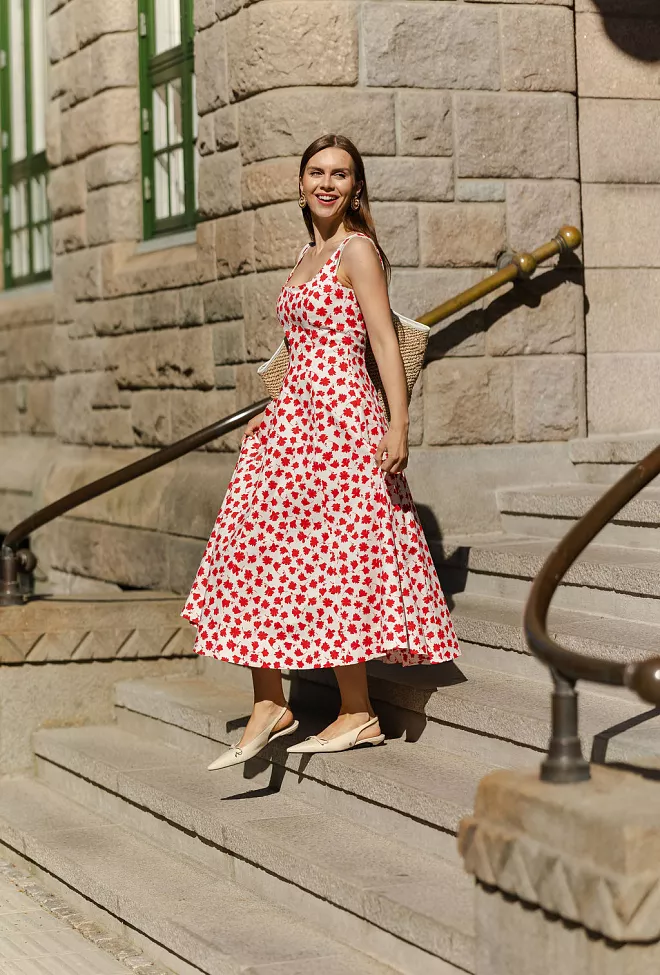 Andiata Leya Dress Red Florals kjole 