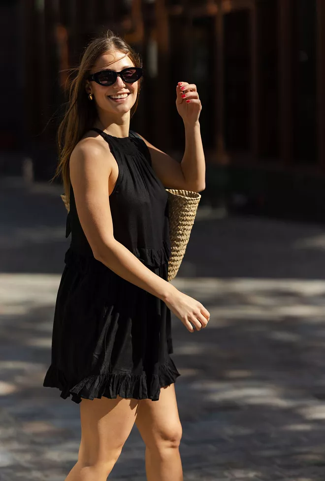 Nectar Bianca Short Dress Black kjole 5