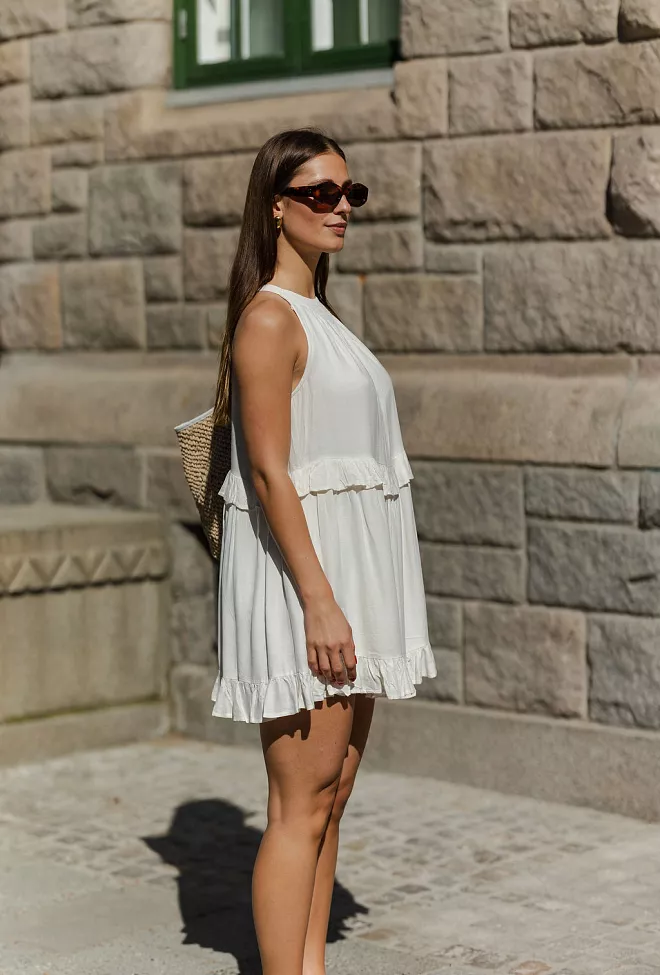 Nectar Bianca Short Dress Creme kjole 4