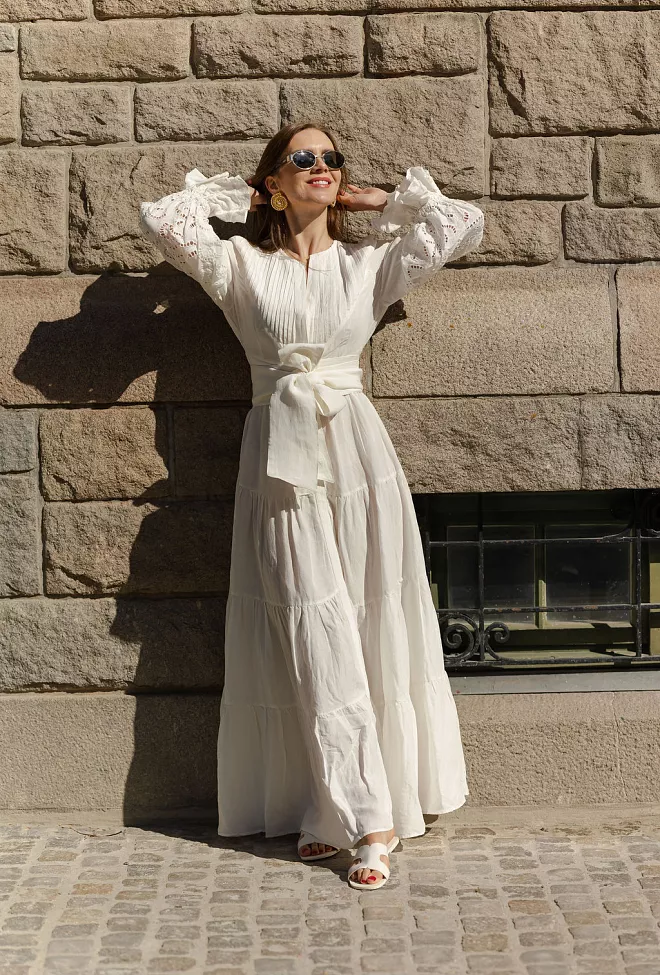 Confettibird Coco Long Dress Offwhite kjole