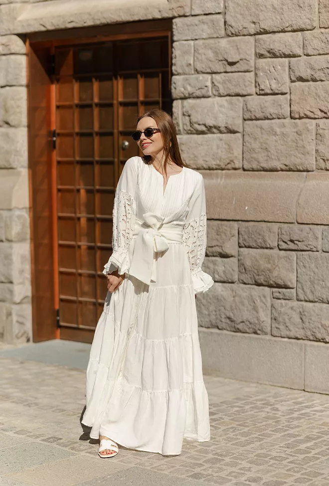 Confettibird Coco Long Dress Offwhite kjole 3