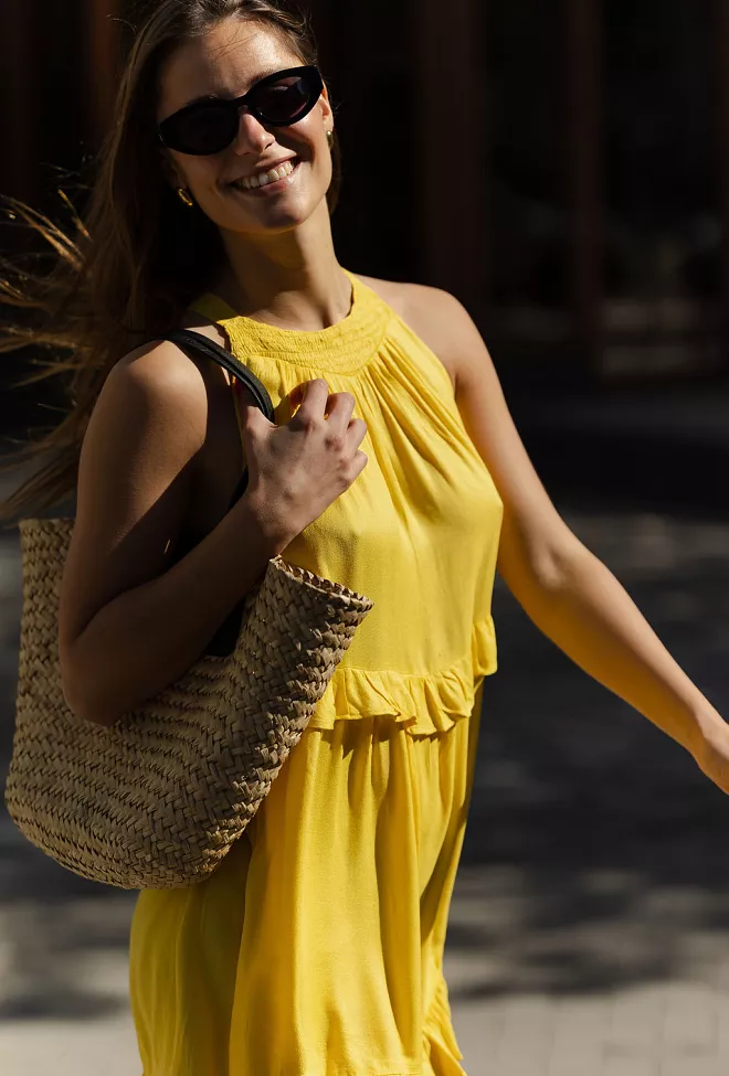 nectar Bianca Short Dress Lemon 4