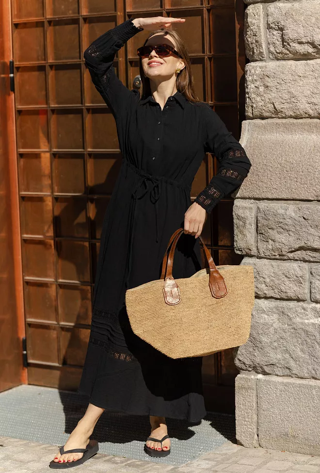 Nectar Lotus Dress Black maxikjole 3