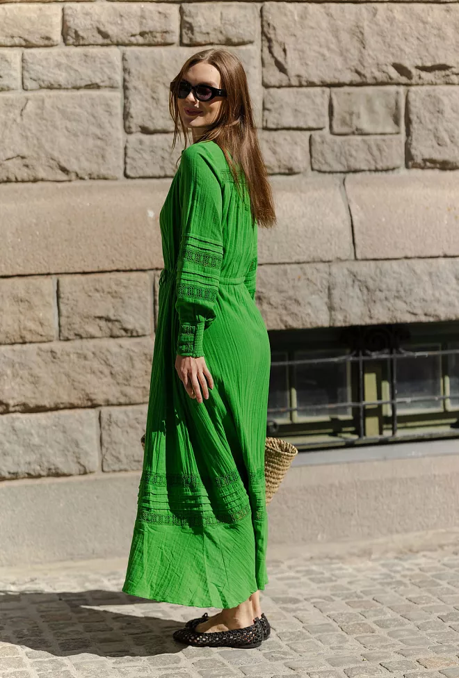 Nectar Lotus Dress Goddess Green maxikjole 2