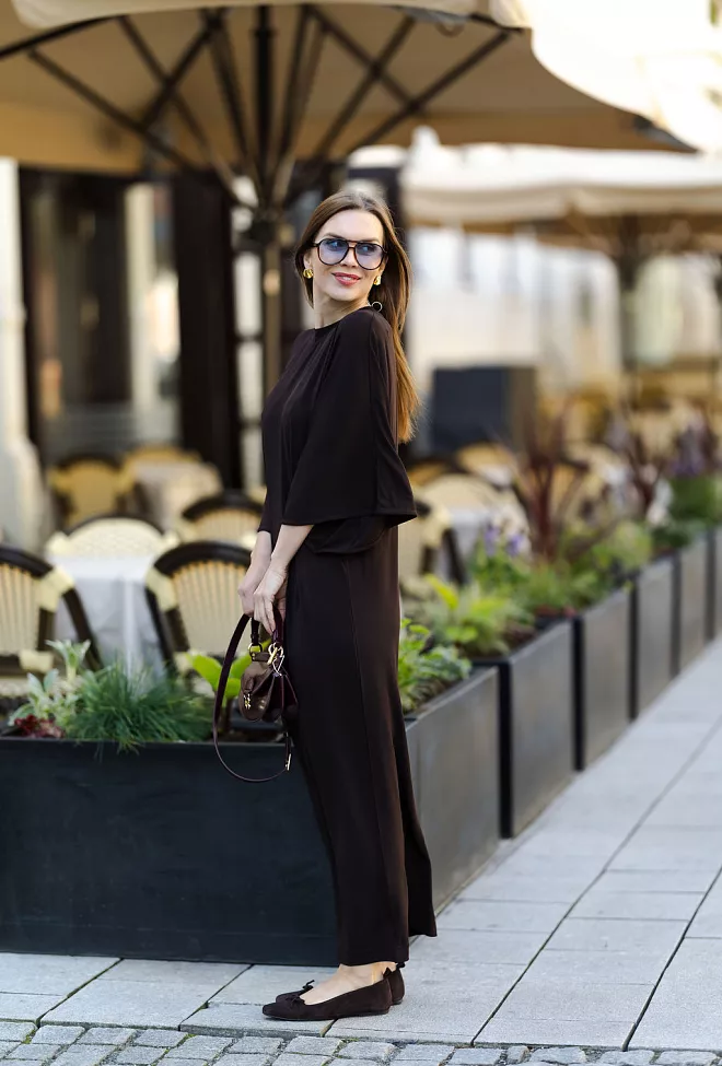 Dagmar Jersey Kimono Dress Chocolate Brown kjole 4