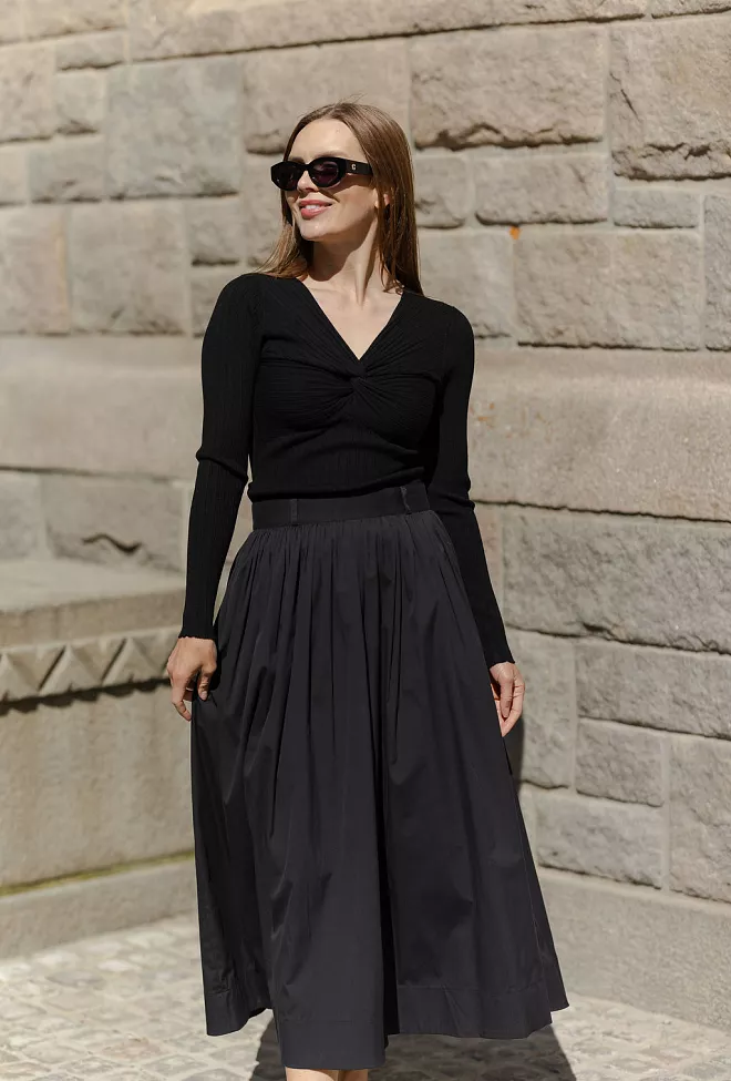 Andiata Polly Rib Knit Black genser 4