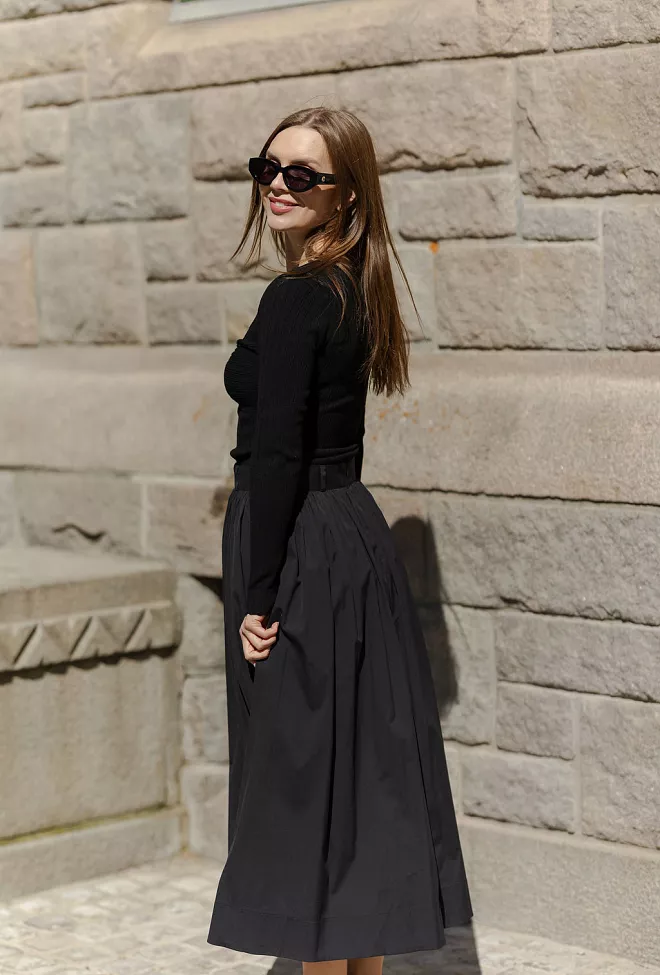 Andiata Polly Rib Knit Black genser 5