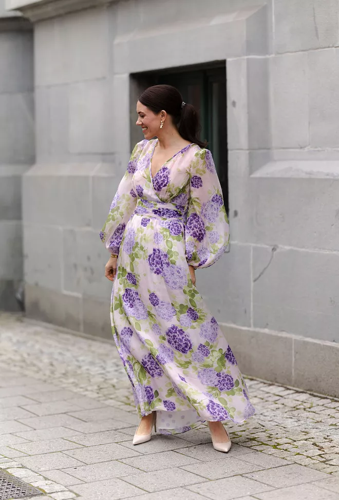 byTiMo Cupro Tieband Gown Purple Flow maxikjole 11