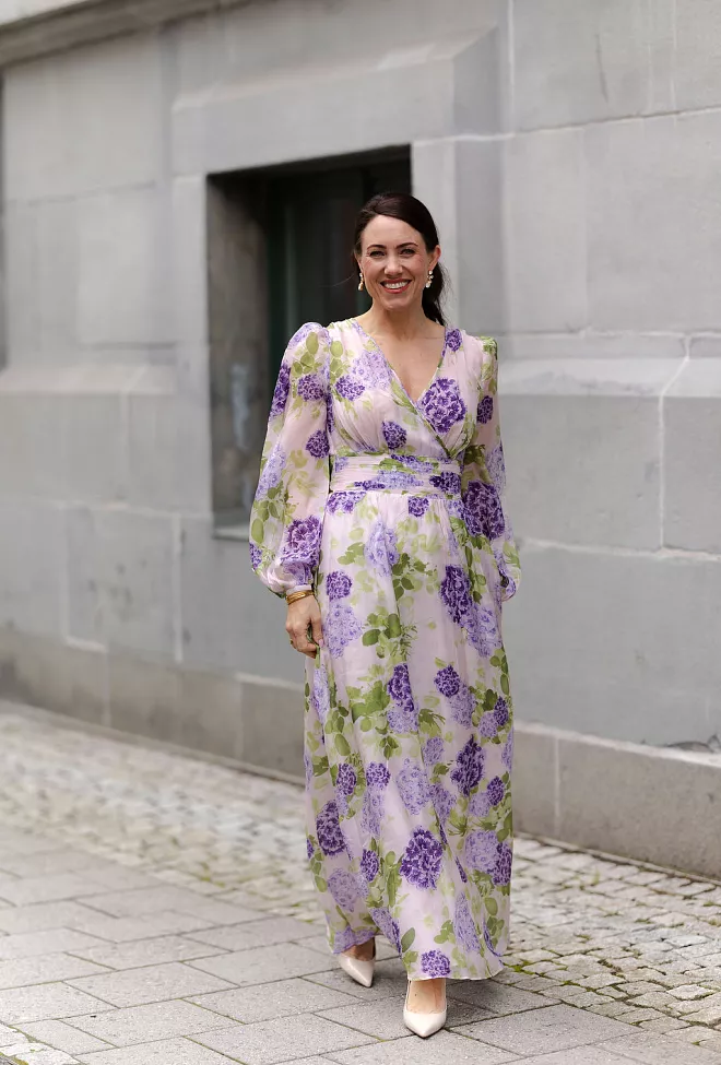 byTiMo Cupro Tieband Gown Purple Flow maxikjole 8