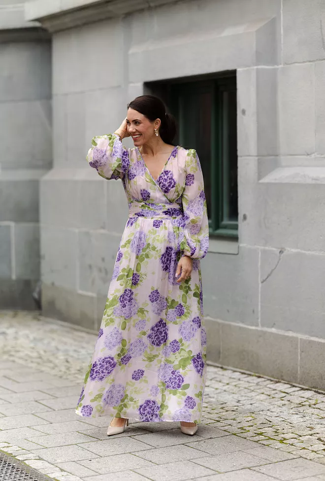 byTiMo Cupro Tieband Gown Purple Flow maxikjole 10