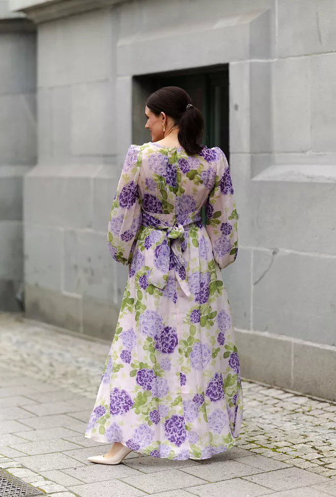 byTiMo Cupro Tieband Gown Purple Flow maxikjole 13