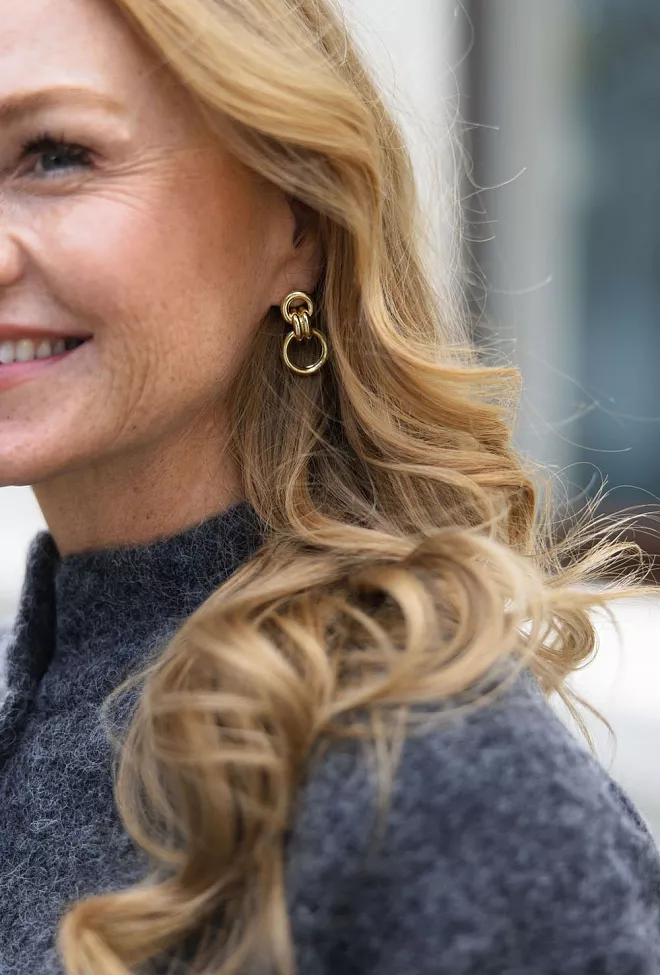 Anine Bing Round Link Drop Earrings Gold øredobber 2