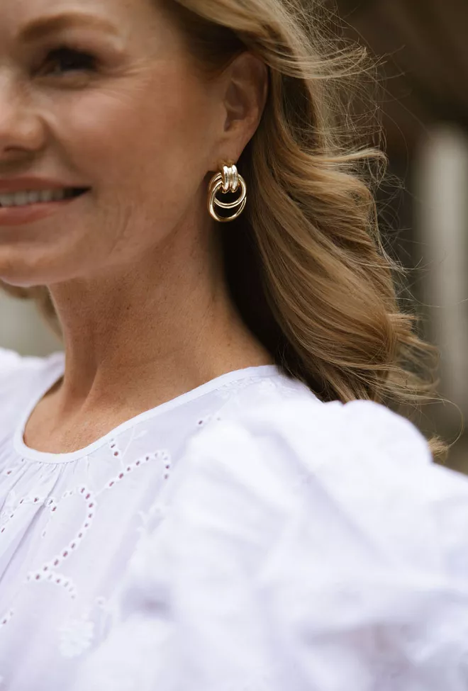 Anine Bing Double Knot Earrings Gold øredobber 2
