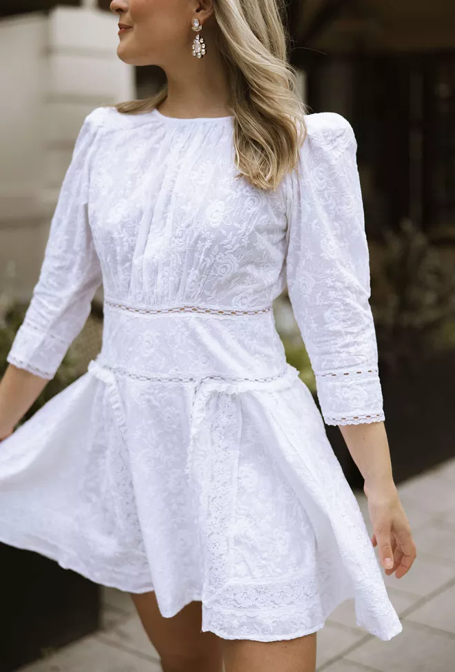byTimo Broderie Anglaise Mini Dress White minikjole 4