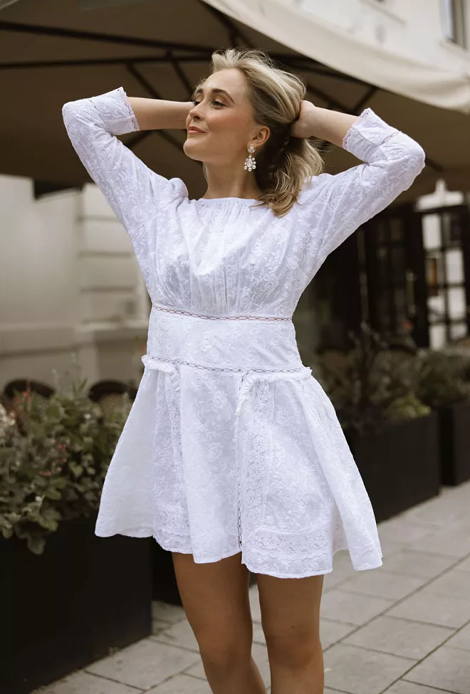 byTimo Broderie Anglaise Mini Dress White minikjole 6