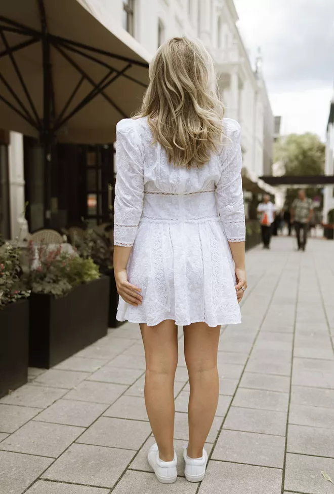byTimo Broderie Anglaise Mini Dress White minikjole 8