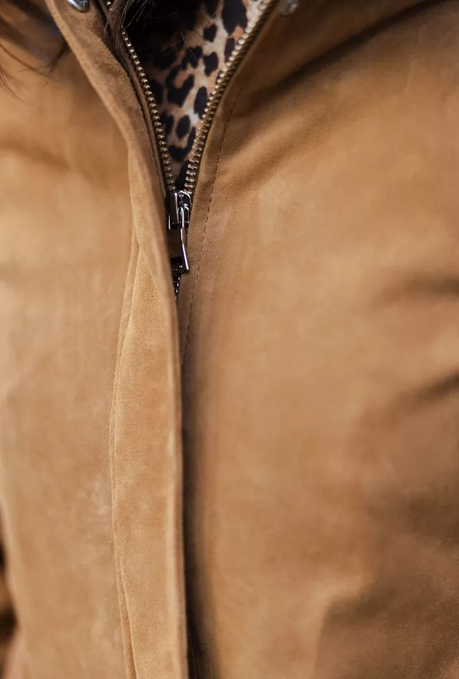 Clermonte Chloe Suede Jacket Cognac skinnjakke  6