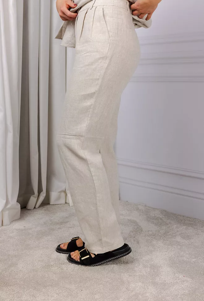 Sand Meloe Trouser Light Camel linbukse 2
