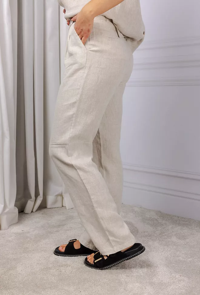 Sand Meloe Trouser Light Camel linbukse 3