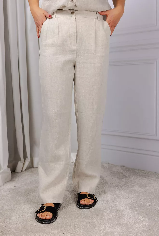 Sand Meloe Trouser Light Camel linbukse 