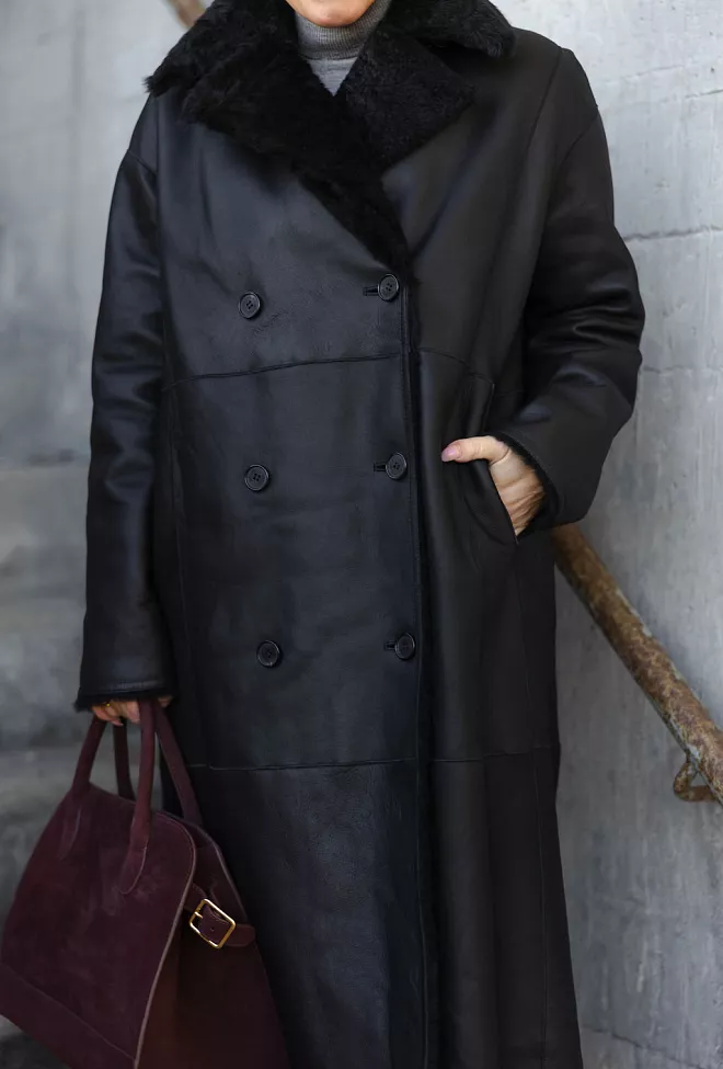  Utzon Clark Coat Lacon Teddy Black pelskåpe 9