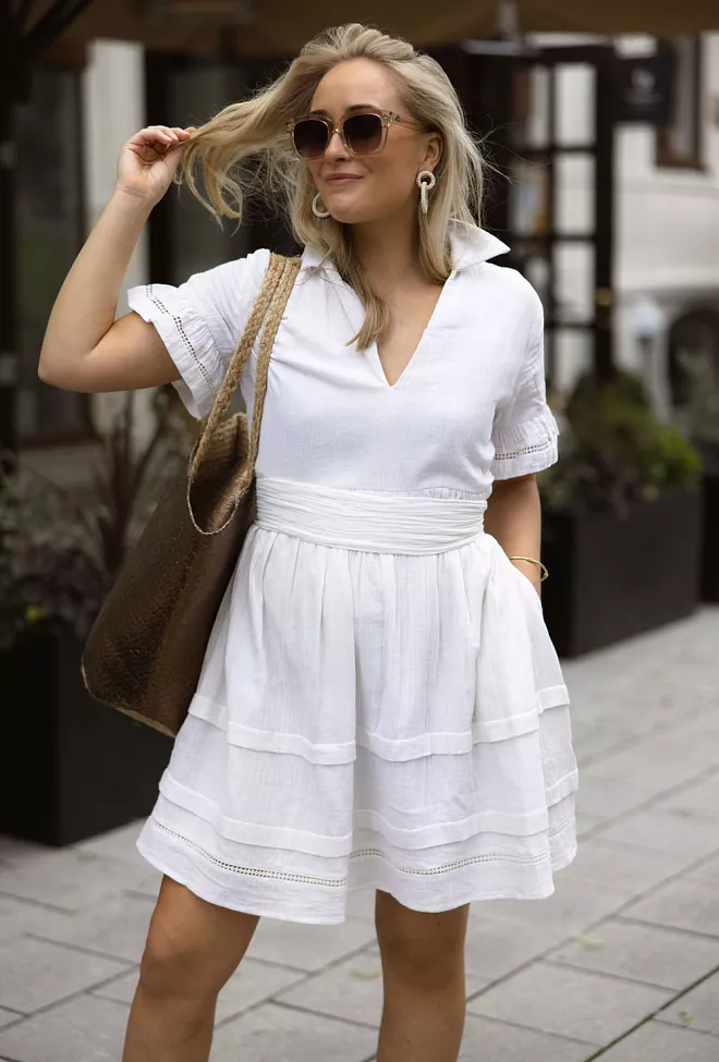 Nectrar Hamilton Short Dress White minikjole