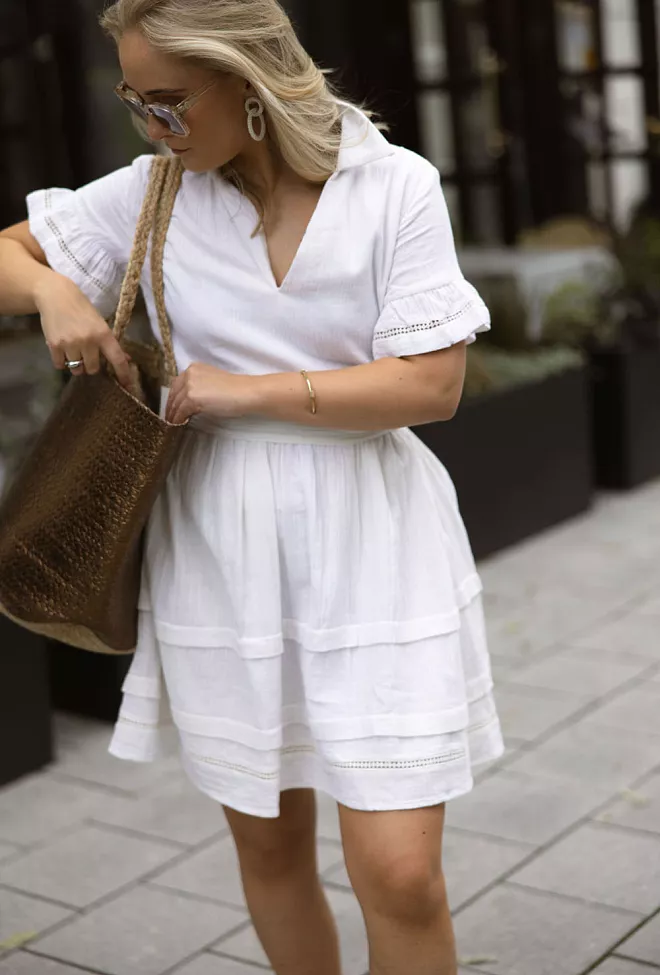 Nectrar Hamilton Short Dress White minikjole 4