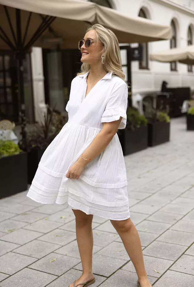 Nectrar Hamilton Short Dress White minikjole 8