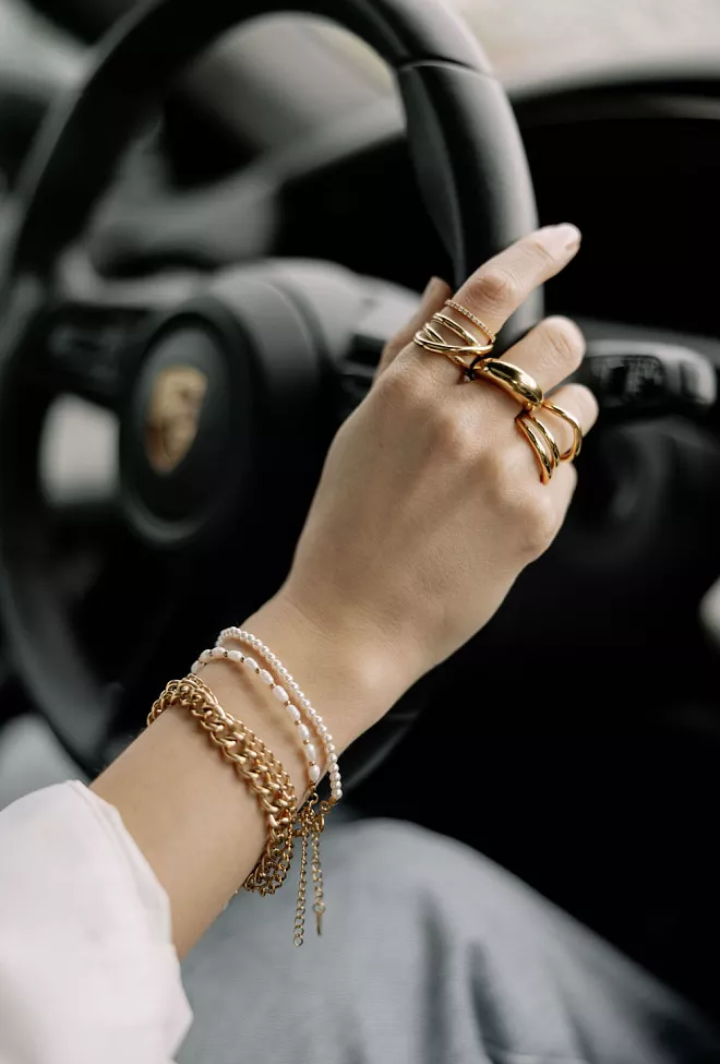 HiiL Studio Jewelry Pearl Bracelet Small Gold armbånd 4
