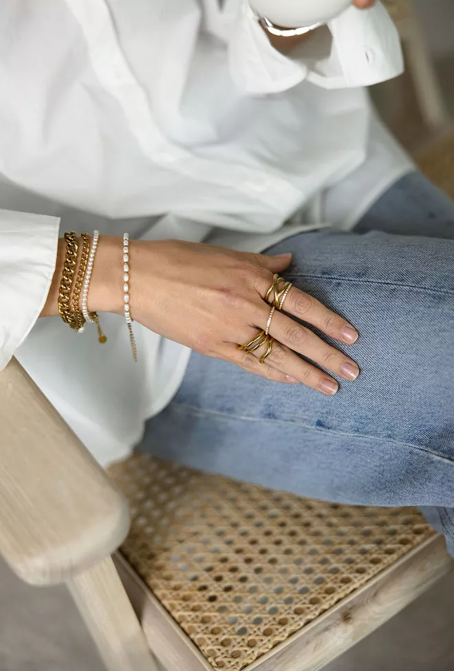 HiiL Studio Jewelry Pearl Bracelet Gold armbånd 4