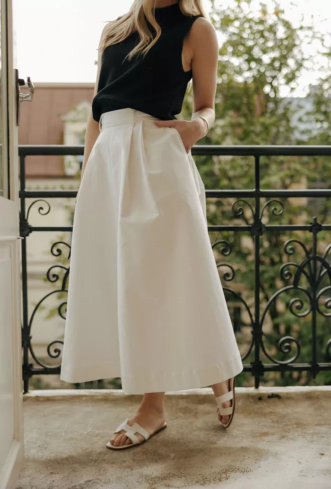 Christian Aks Anna Cotton Skirt White maxiskjørt