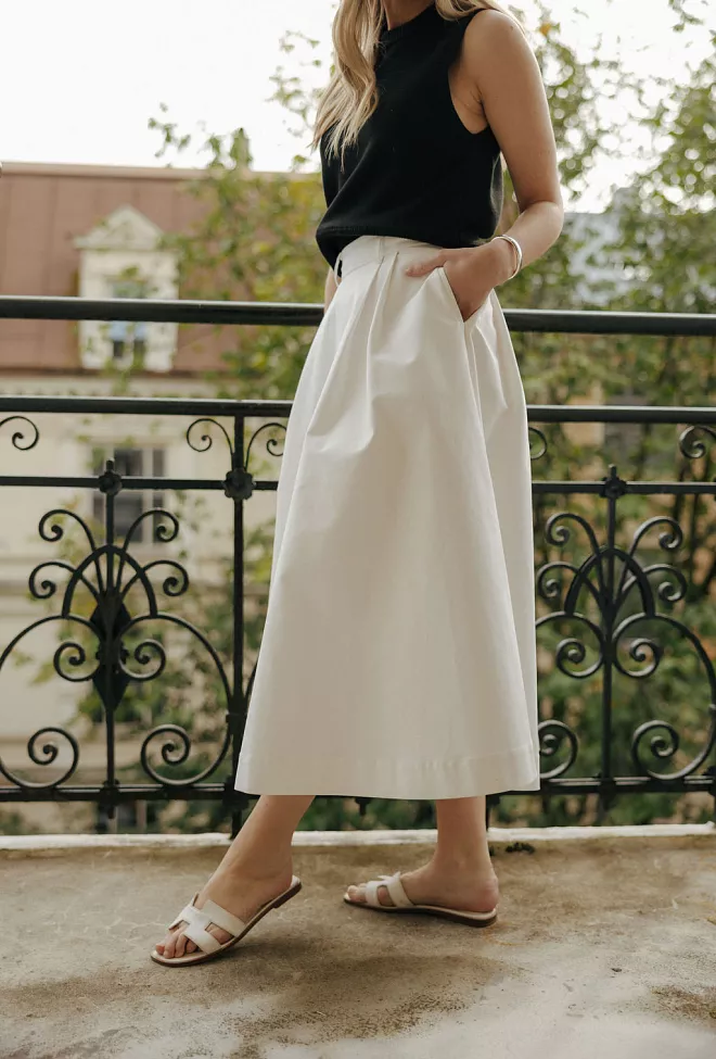 Christian Aks Anna Cotton Skirt White maxiskjørt 3