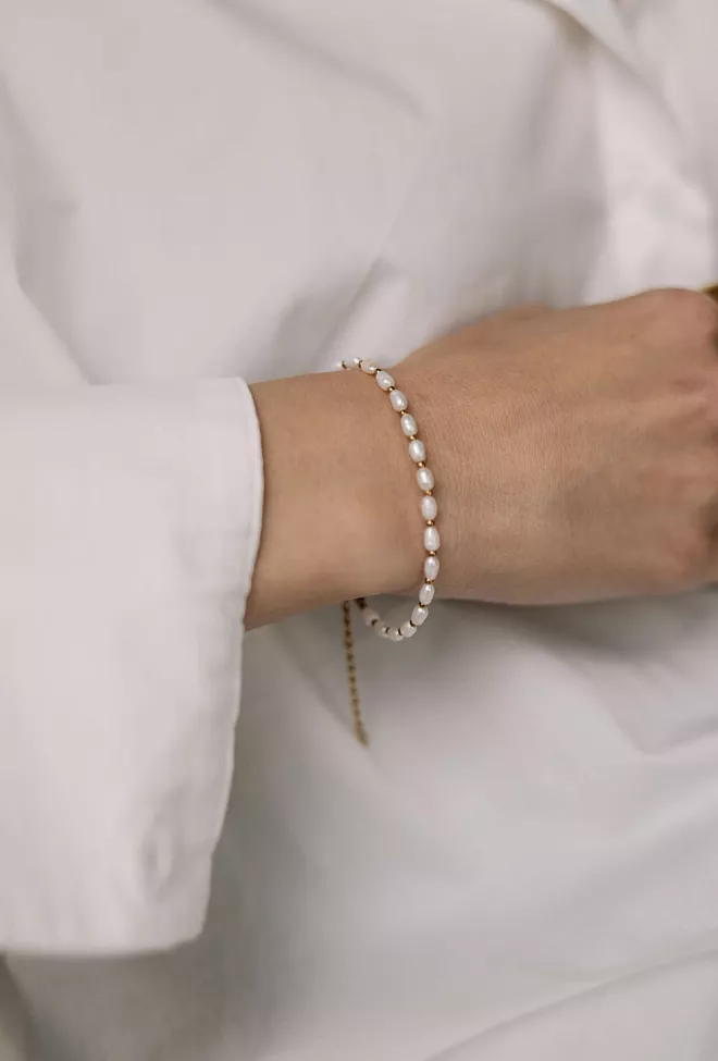 HiiL Studio Jewelry Pearl Bracelet Gold armbånd 3