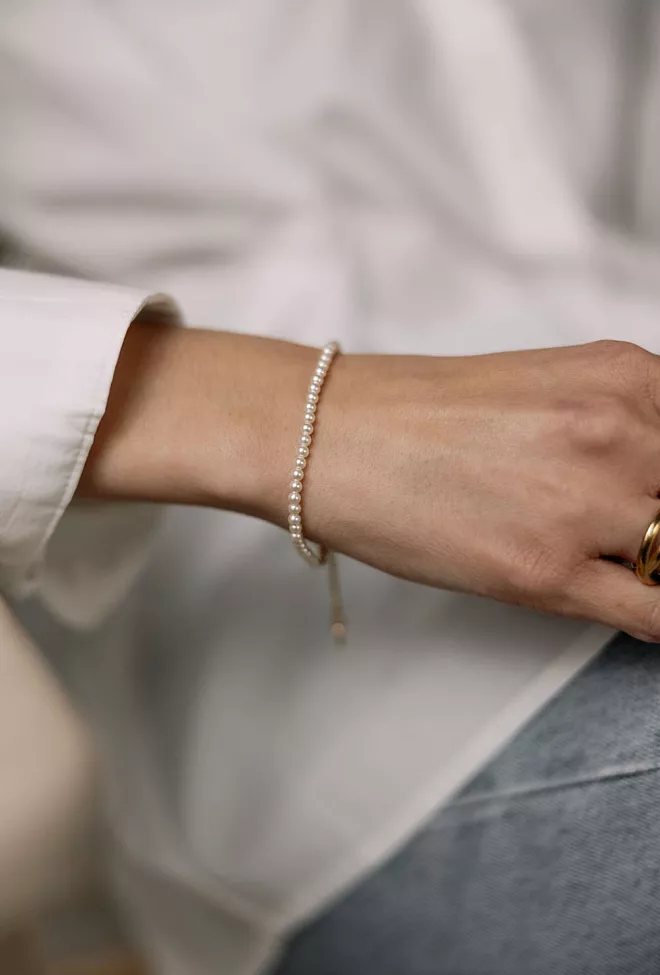 HiiL Studio Jewelry Pearl Bracelet Small Gold armbånd 