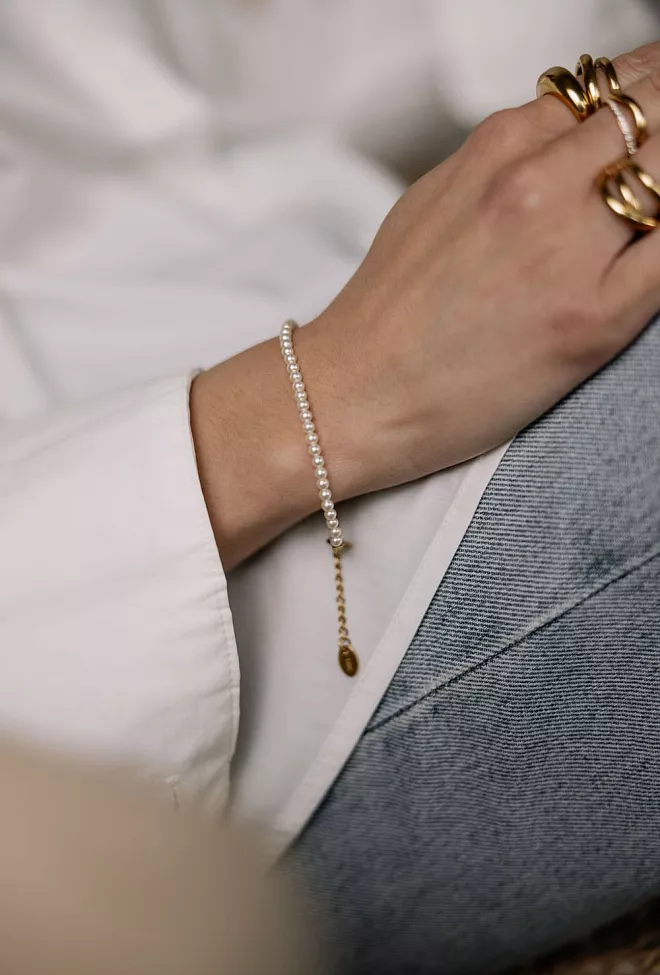 HiiL Studio Jewelry Pearl Bracelet Small Gold armbånd 2