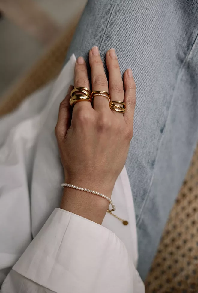 HiiL Studio Jewelry Pearl Bracelet Small Gold armbånd 3