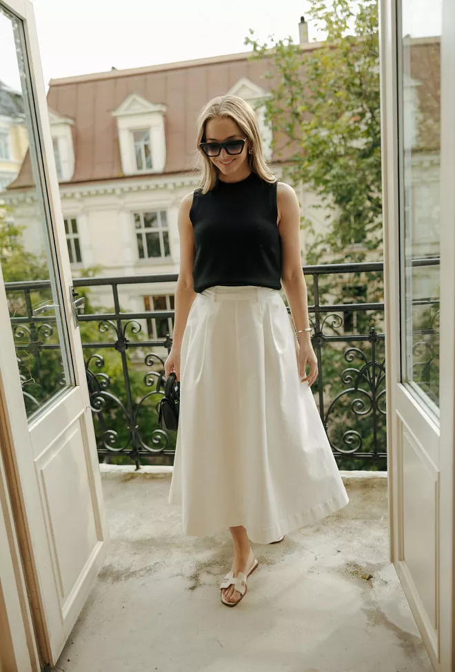 Christian Aks Anna Cotton Skirt White maxiskjørt 4