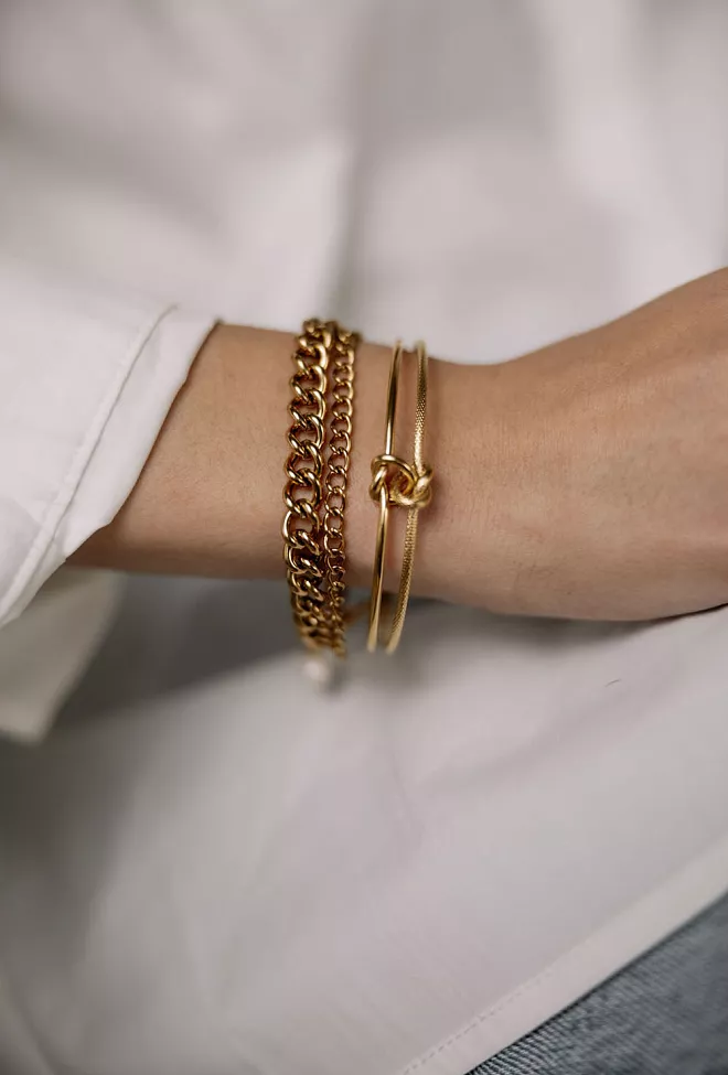 HiiL Studio Jewelry Double Chain Bracelet Gold armbånd 2