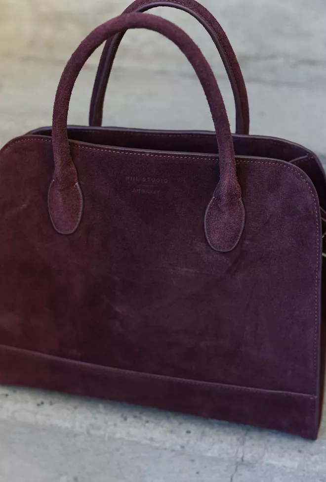 HiiL Studio x Jim Rickey HiiL Tote Suede Burgundy veske 7