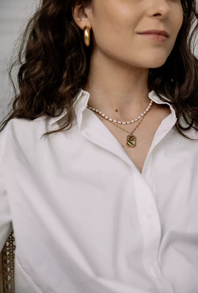 HiiL Studio Jewelry Pearl Necklace Gold smykke 