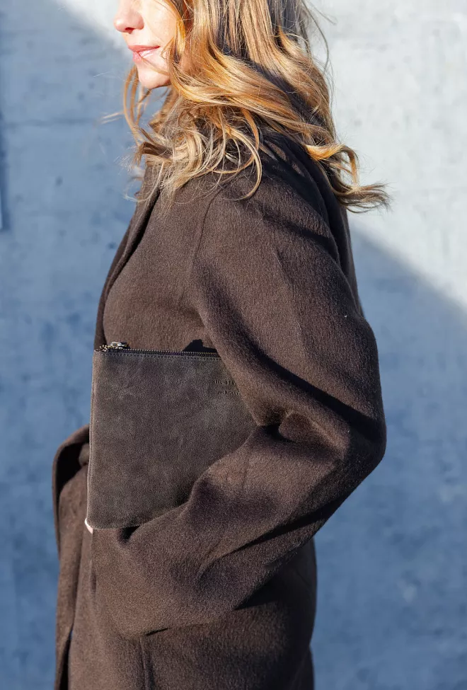 HiiL Studio x Jim Rickey HiiL Pouch Suede Brown clutch