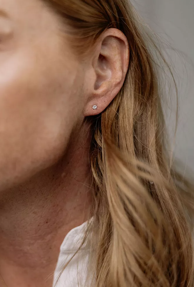 HiiL Studio Jewelry Tennis Micro Earrings Silver øredobber