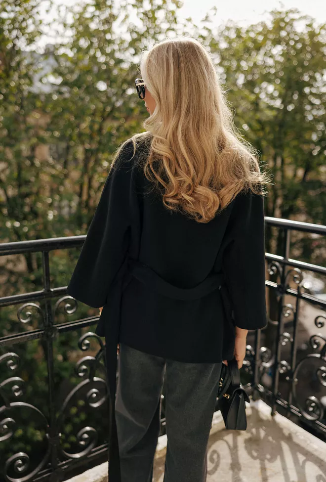 Christian Aks Akiko Wool Jacket Black  ulljakke 5