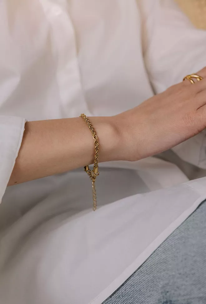 HiiL Studio Jewelry Rope Chain Bracelet Gold armbånd