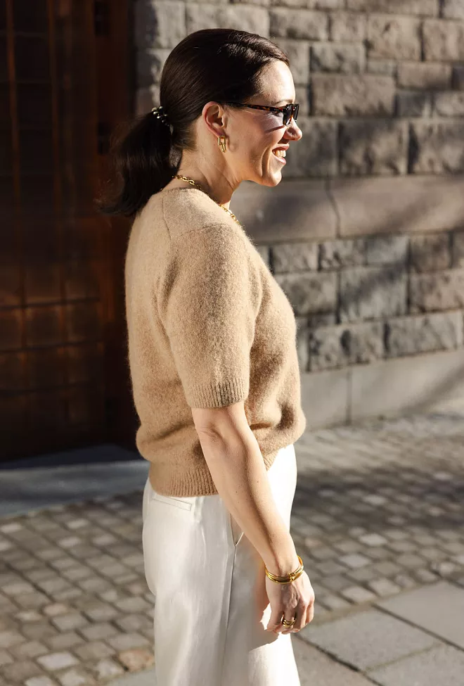 Carma collection Trine Knit Tee Nature strikket topp 5