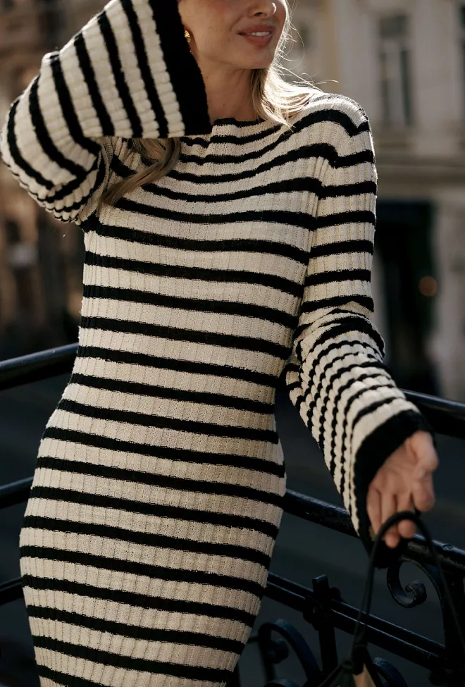 Twist&Tango Altea Knitted Dress Black Stripe strikket kjole 6