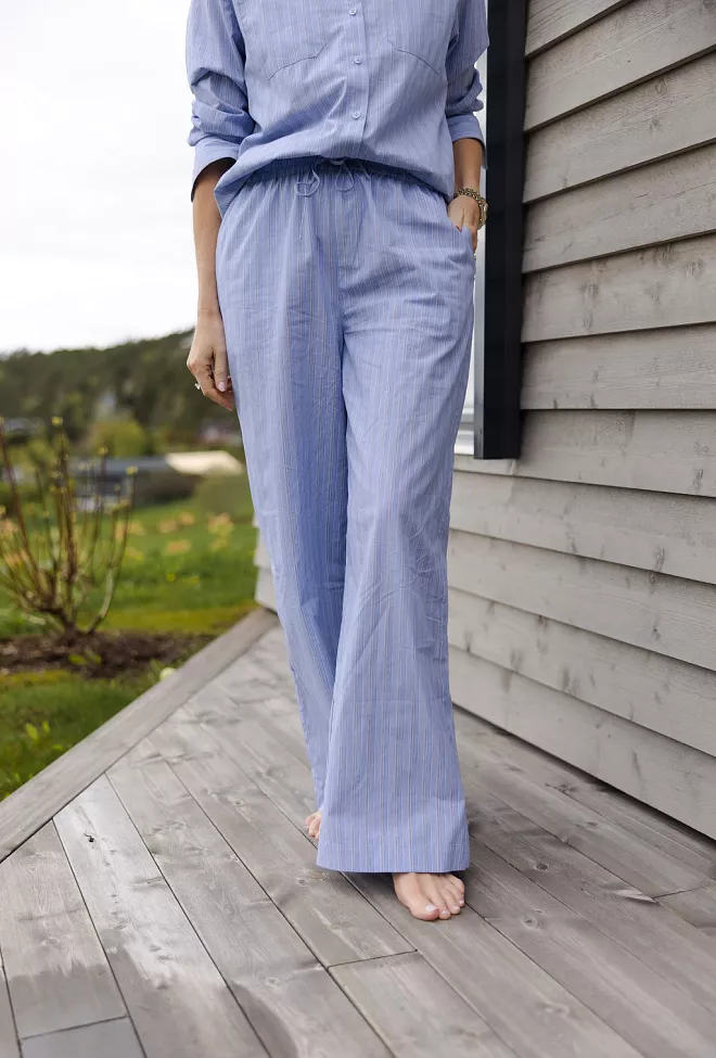 Carma collection Linn Pant Blue Striped bukse