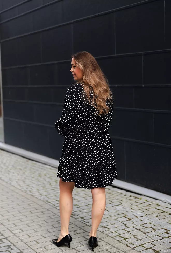 Carma Collection Elisabeth Dress Black White Flowers kjole 12