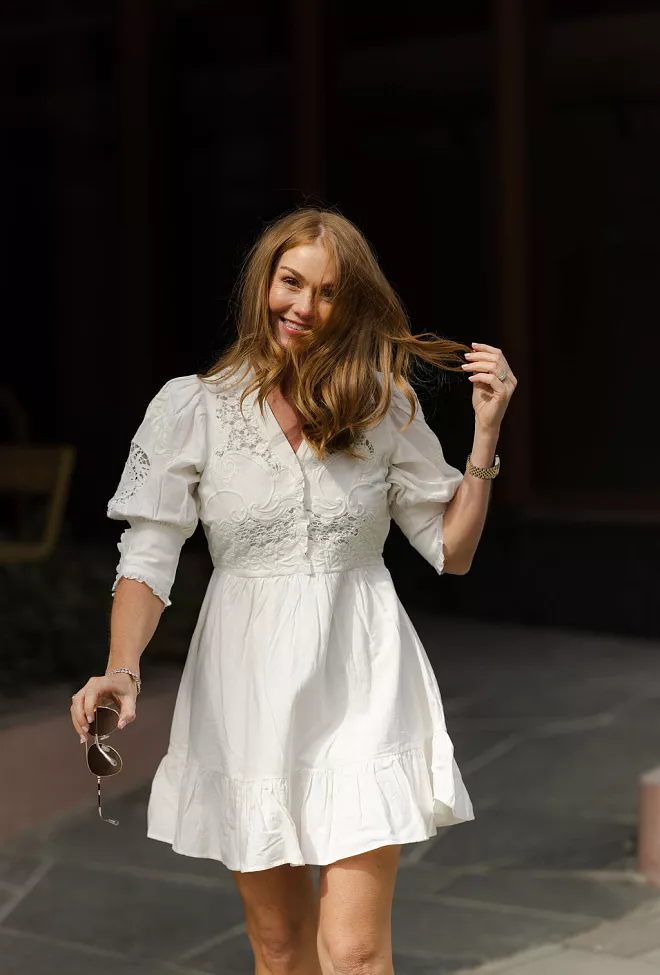 byTiMo Linen Mini Dress Off White minikjole linkjole 10