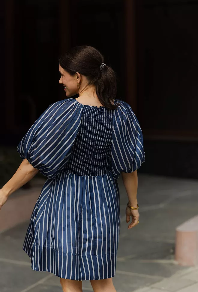 byTiMo Cupro Mini Dress Blue Stripe minikjole 11